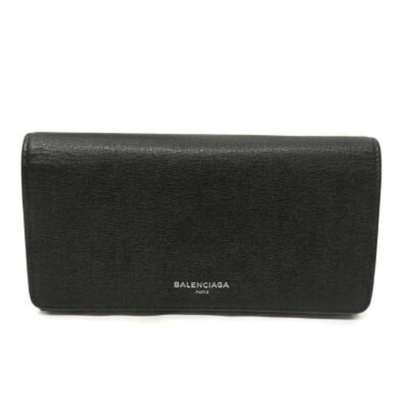 BALENCIAGA Essential Money Long Wallet Leather Black - Picture 1 of 6